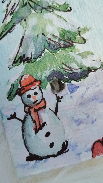 Snowy greetings - Christmas bookmark