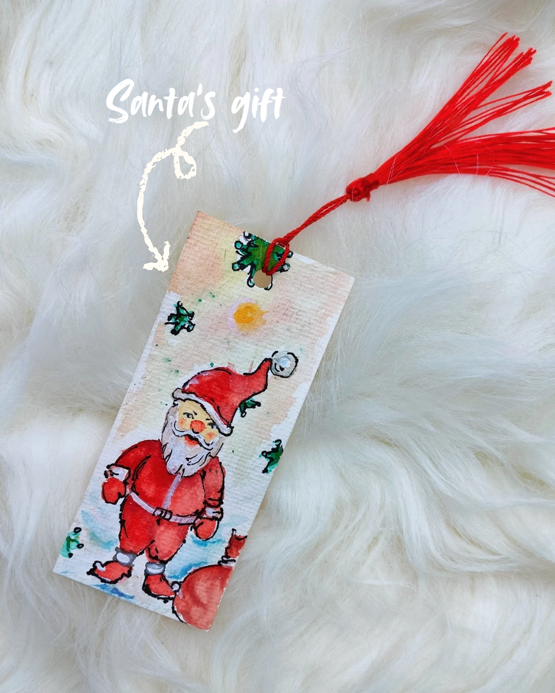 Santa's Gift - Christmas bookmark